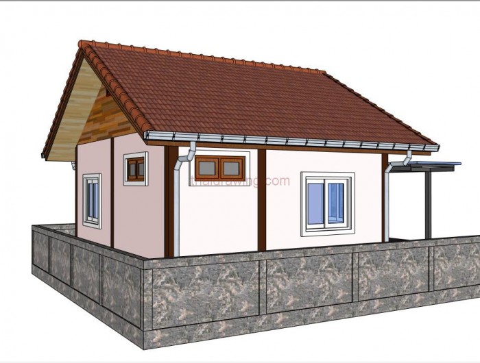 บ้านคอทเทจชั้นเดียว,บ้านคอทเทจ,บ้านสไตล์คอทเทจ,บ้านชั้นเดียวราคา 4 แสน,แบบบ้านราคาไม่เกิน 4 แสน