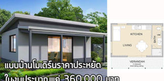 แบบบ้านโมเดิร์นราคาประหยัด,แบบบ้านโมเดิร์นราคาถูก,บ้านราคาไม่เกิน 4 แสน,บ้านโมเดิร์นชั้นเดียว,บ้านชั้นเดียวราคา 4 แสน
