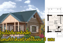 แบบบ้านไม้ชั้นเดียว,แบบบ้านขนาดเล็ก,บ้านสไตล์คอทเทจ,บ้านราคา 3 แสน,แบบบ้านราคาไม่เกิน 3 แสน